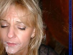 Sweet blonde sucking big horse cock for warm cum